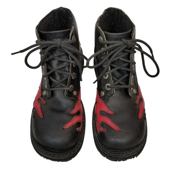 Harley-Davidson Black and Red Combat Boots - Picture 3 of 13